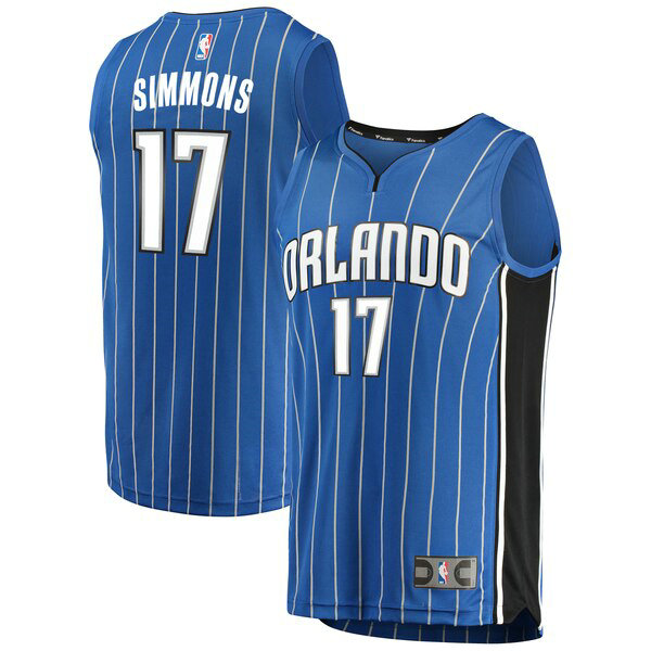 Camiseta Jonathon Simmons 17 Orlando Magic Icon Edition Azul Hombre